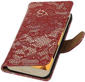 Wicked Narwal | Lace bookstyle / book case/ wallet case Hoes voor Samsung Galaxy A3 2017 A320F Rood