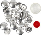 DIY Knopen, d: 22 mm, 12 stuks, sølv