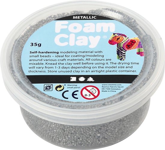 Creativ Company Foam Clay Boetseerklei Zilver 35 g 1 stuk(s)