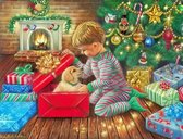 Diamond Painting Pakket - Serie Kerstmis - Puppy Cadeau - 40x30 cm - Complete Set - Volledige Bedekking - Ronde Steentjes
