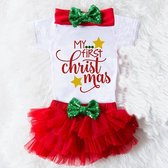 Kerst kleding baby - kerstkleding - newborn Christmas outfit - rood met groen