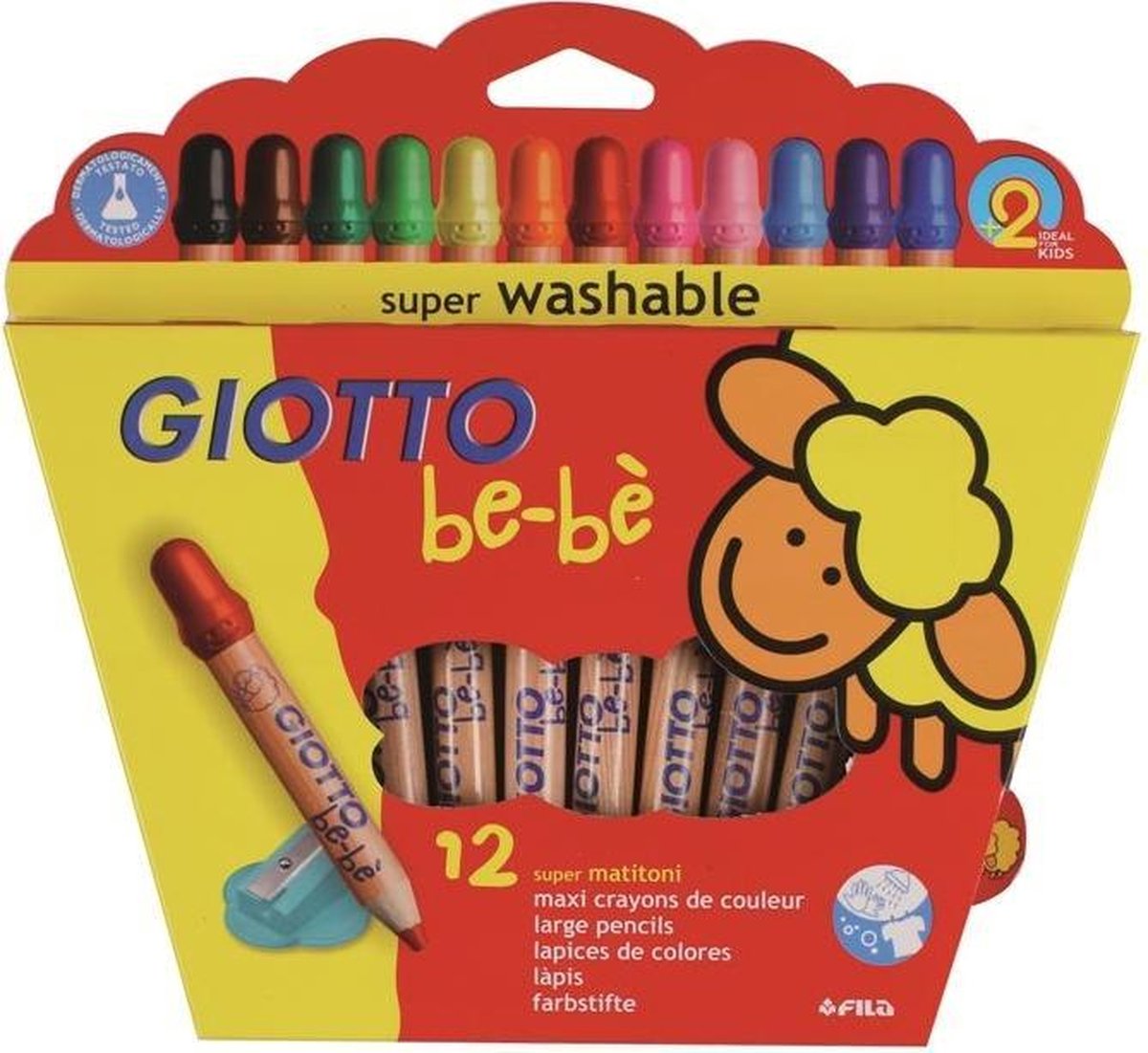 Giotto be-bè crayons de couleurs, 12 pces