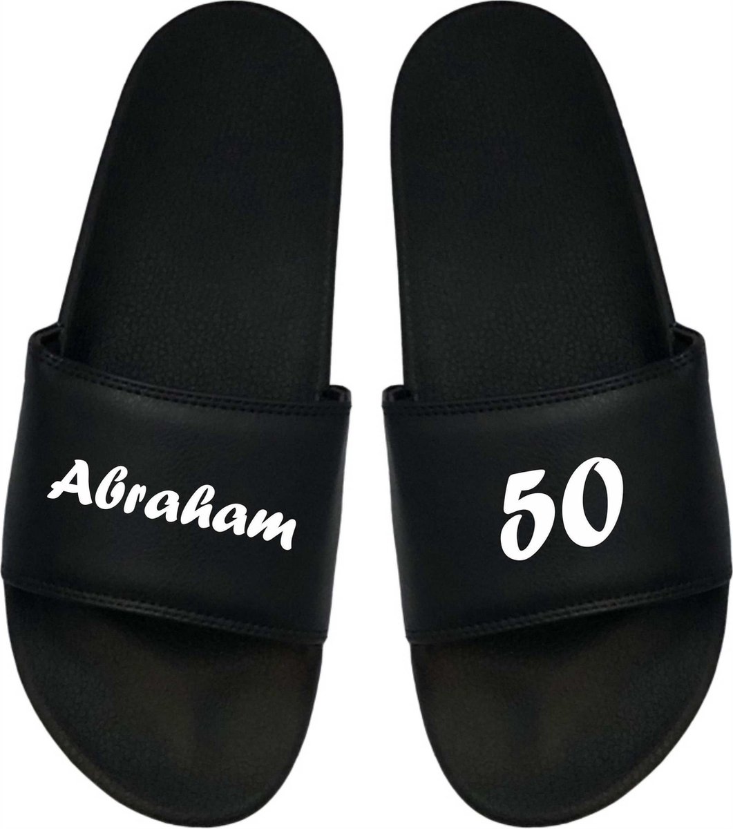 Cadeau Sint - Cadeau Kerst -Cadeau 50 Jaar - Cadeau Abraham - Slippers 50 jaar - Cadeau Badslippers- Badslippers Heren 44