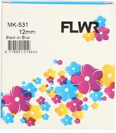 FLWR - Printetiket / MK-531 / Zwart op Blauw - geschikt voor Brother