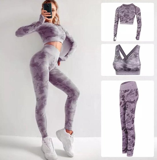 Naadloze Yoga Set – Sportkleding Voor Vrouwen- Fitness Kleding – Gym –  Sport-BH – Hoge... | bol.com