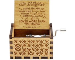 Retro houten muziekdoosje muziek doos Cadeau - moeder aan dochter