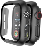 Screenprotector + Hoesje geschikt voor Apple Watch SE 44 mm - Screen Protector Glas Transparant