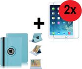 Housse iPad 2020 - Protecteur d'écran iPad 2020 - 10.2 pouces - Housse pour tablette Turquoise + 2x Protecteur d'écran
