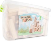Planks2Play Constructie Speelgoed Houten Plankjes in Verschillende Vormen - Komt in Handige Opbergdoos - 300 onderdelen