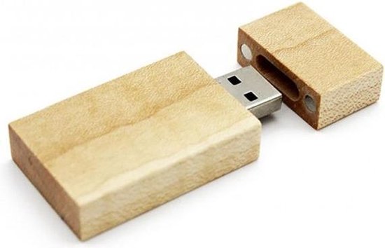 Clé USB en bois rectangulaire 64 Go - 1 an de garantie - Une puce de classe de degré
