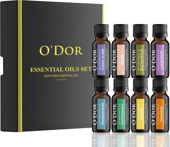Etherische Oliën Cadeauset - O'dor® Top 8 Premium Etherische Olie -  Aromatherapie -... | bol.com