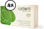 Cottons Tampons regular 100% natuurlijk katoen - 4 x 16 stuks