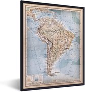 Cadre photo classique carte du monde Amérique noir sans support