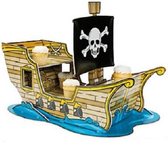 Piratenboot uitdeel etagère - cupcakestandaard - piratenfeest - piraten |  bol.com