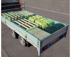 JUMBO  aanhangernet/ trailernet set 2 x3m net en 2 x 500cm spanbanden,25mm 600KG met S haken