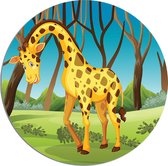 Muursticker Giraffe, Grote sticker dieren, kinderkamer decoratie - babykamer muurdecoratie - 120 cm rond