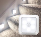 LED Nachtlampje op Batterij met Bewegingssensor - Wit Licht - Draadloos Sensor - Koud Wit