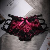 Sexy stijlvolle Lingerie - Kanten Ondergoed - G-String Hoge Taille - Small - Rose Rood