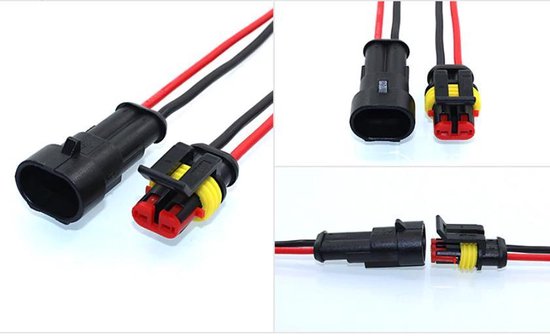 Kabelverbinder 2 Pin Voertuig Waterdichte Elektrische Connector IP68 12A |  bol