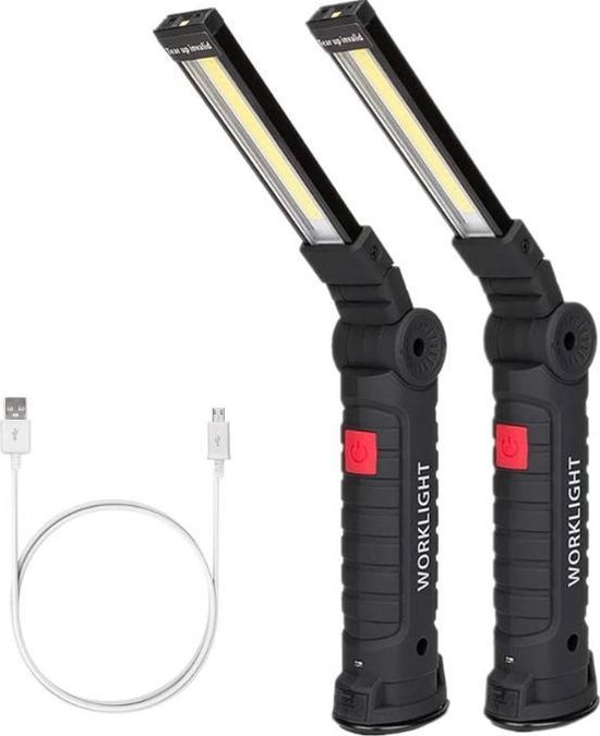 Coquimbo draagbare LED werklamp (2 stuks Groot) , oplaadbare Zaklamp,  Werklamp met... | bol.com