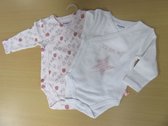 2 pack Noukie's , open body's  in wit met rose , 9 mmaand 74