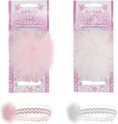 Set Baby Haarbanden | Fluffy Pompoms | 2 stuks