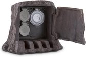 Waldbeck Tree Time tuinstopcontact 2-voudig verdeler - water- en wintervast conform IP44 (10 A / 250 V ~) - polyresin