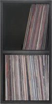 Armoire de rangement vinyle LP records - rangement disques vinyle LP - bibliothèque - 2 compartiments - noir