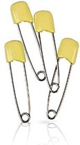 4 veiligheidsspelden met beschermkap - pastel geel - 5,4 cm - baby safety pins