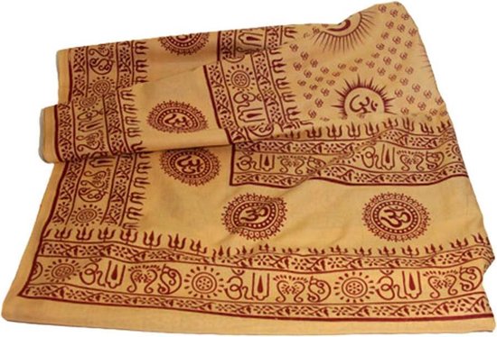 Meditatie omslagdoek met mantra Om, XL, 220 x 106 cm, perzik van Merkloos — afbeelding 3