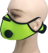 MaxedMore - Sportmasker- mondmasker voor sport - wasbaar - herbruikbaar - Fluorescent Green - met filter - gezichtsmasker - om te sporten