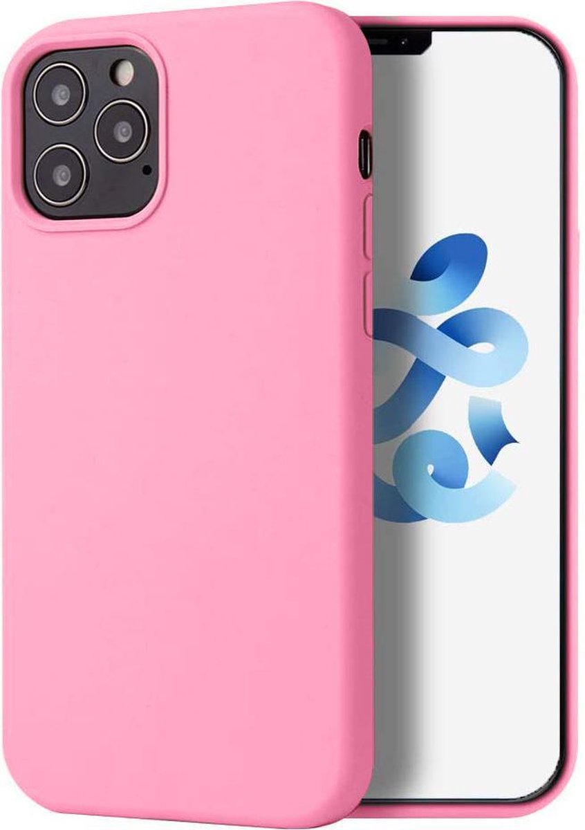 HB Hoesje Geschikt voor Apple iPhone 12 / Apple iPhone 12 Pro - Roze - Siliconen Back Cover