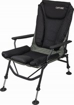 Capture Outdoor, chaise de carpe de luxe "AirFlow Black Chair", confort respirant, ergonomique, 4 pieds réglables, dossier réglable, ...