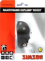 koplamp Roxeo 15+ lux led naafdynamo voorvork zwart