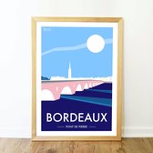 Poster Bordeaux brug - Wanddecoratie - Hoogwaardig papier - Ecologische inkt - Muurdecoratie -