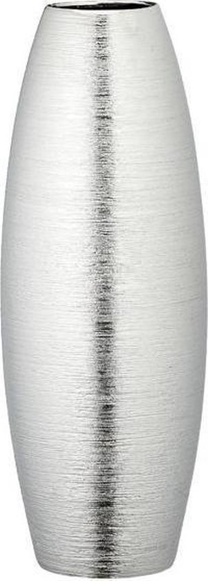 Schaap opwinding onbekend Hoge matte zilveren ronde bloemenvazen keramiek 41 x 15 cm - Zilver - Vazen/ vaas -... | bol.com