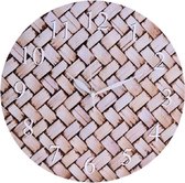 1x Houten wandklok gevlochten bamboe met witte cijfers 33 cm - Woondecoratie/accessoires - Klokken - Wandklokken/muurklokken