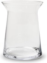 Transparante trechter vaas/vazen van glas 19 x 25 cm - Woonaccessoires/woondecoraties - Glazen bloemenvaas - Boeketvaas