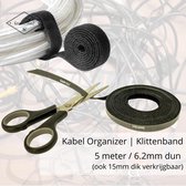 Klittenband Kabel Management | 5M / Dun 6mm | Netjes opruimen en organizen van kabels en snoeren
