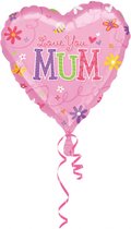 AMSCAN - Aluminium Love You Mum ballon - Decoratie > Ballonnen