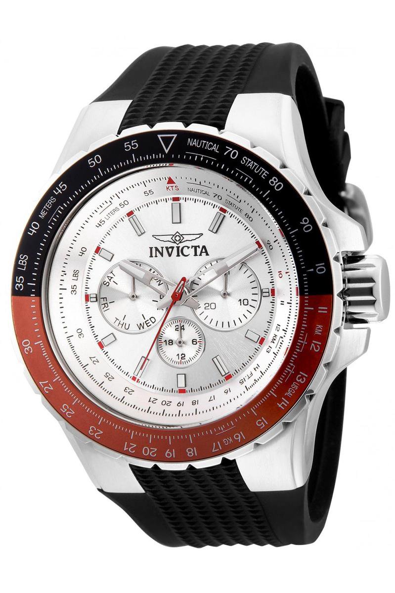 Invicta Aviator 33027 Heren Horloge - Waterdicht - Analoog - Quartz Uurwerk - Roestvrij Staal met zilveren Wijzerplaat - 50mm