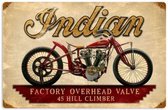 Indian Factory Overhead Valve Zwaar Metalen Bord 45 x 30 cm