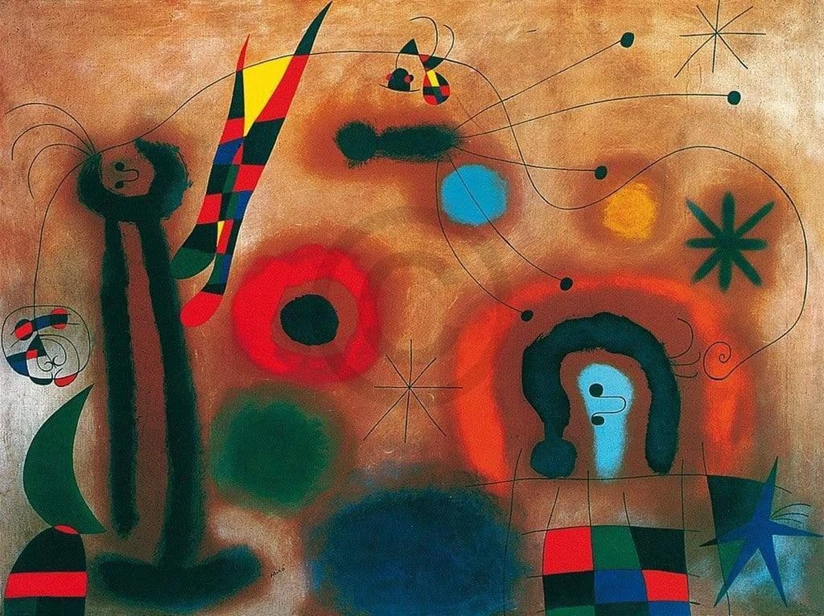 PGM Kunstdruk Joan Miro - Libelle mit roten Flügeln 80x60cm Divers