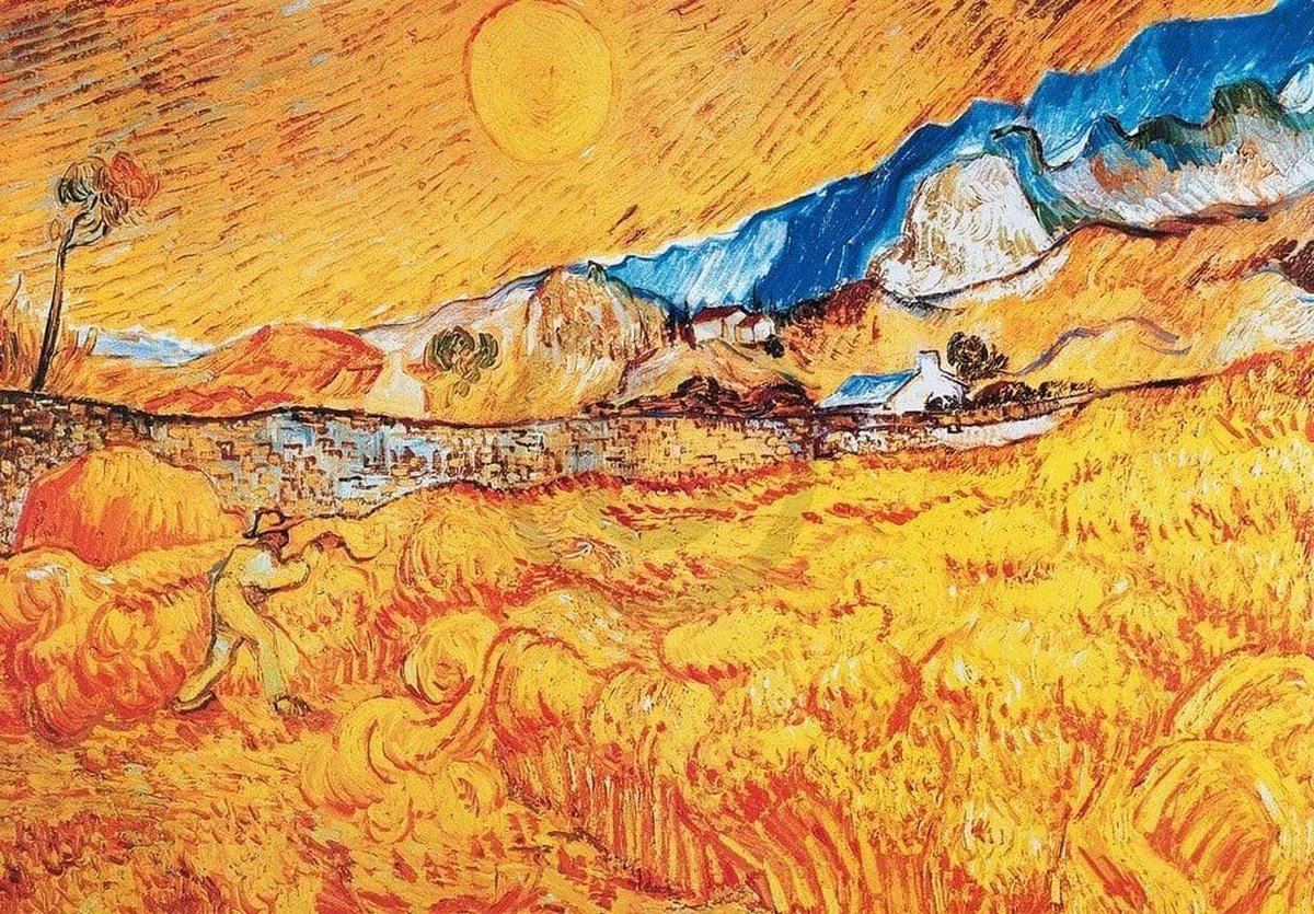 PGM Kunstdruk Vincent Van Gogh - La mietitura 100x70cm Divers