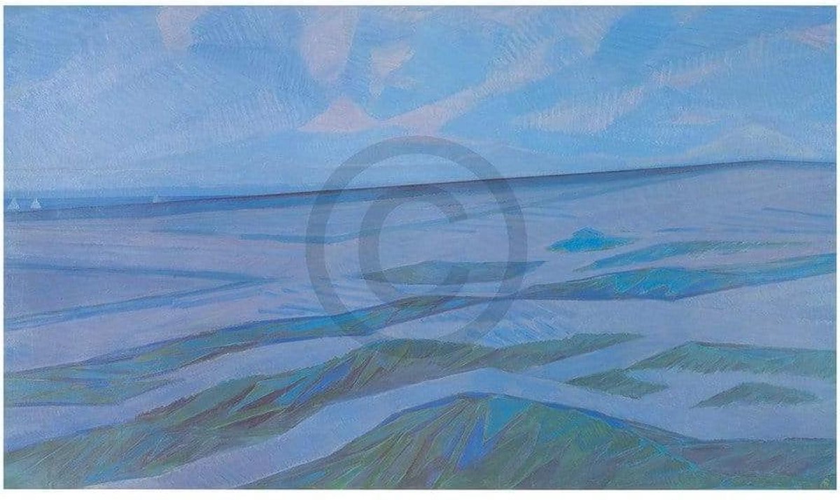 PGM Kunstdruk Piet Mondrian - Duinlandschap 80x60cm Divers