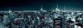Shutterstock - Manhatten Skyline at Night Kunstdruk 95x33cm