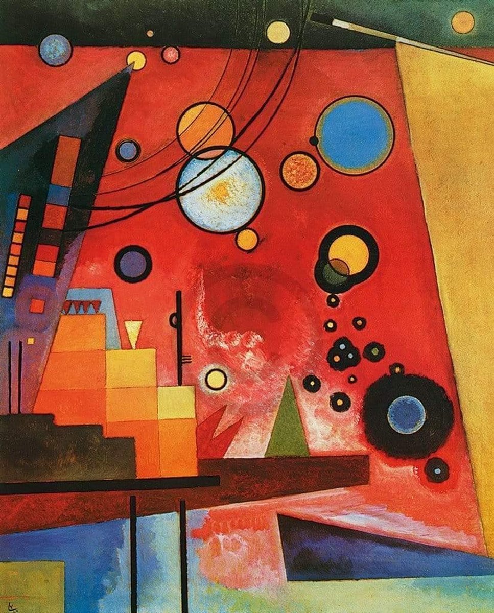 PGM Kunstdruk Wassily Kandinsky - Schweres Rot 60x80cm Divers