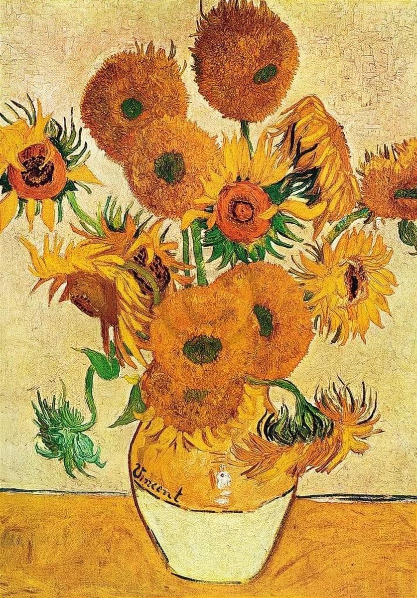 PGM Kunstdruk Vincent Van Gogh - Vaso di girasoli 70x100cm Divers