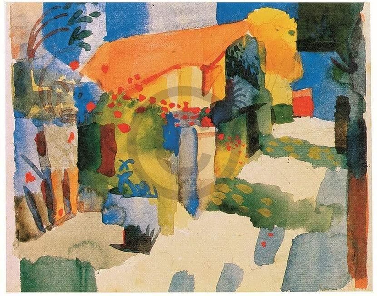 PGM Kunstdruk August Macke - Haus im Garten 71x56cm Divers