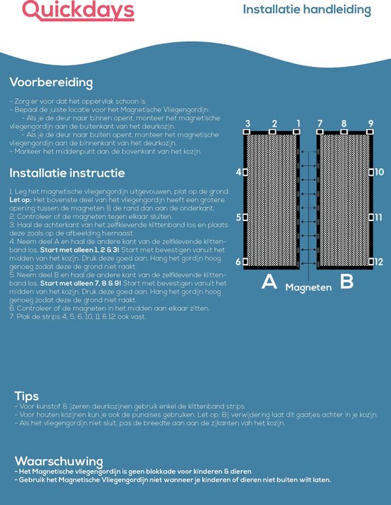Magnetisch Vliegengordijn - 210 x 90 cm - Horgordijnen - lamellenhor - Muggennet - Hordeur -  Vliegengordijn deur - deurgordijn
